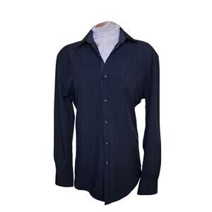 Kilburne Finch Men's Long Sleeve Black Button Front‎ Shirt Size S